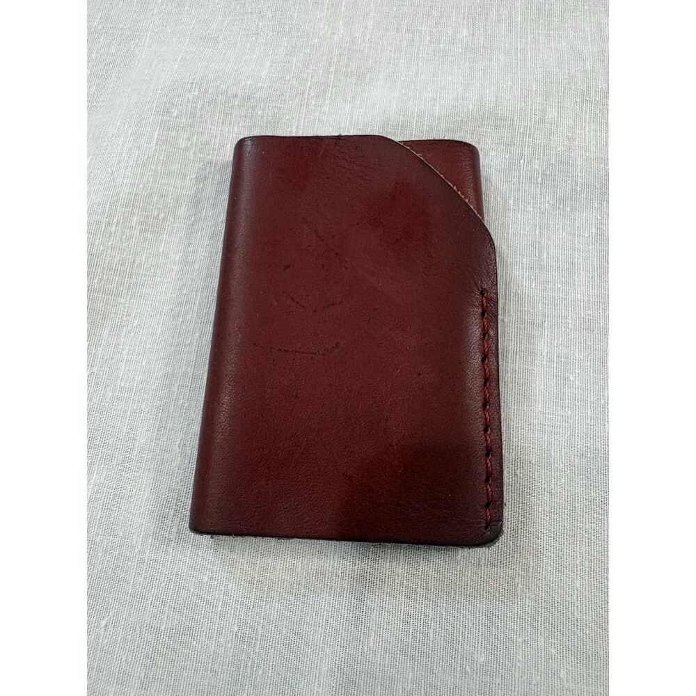 Ezra Arthur Leather Card Sleeve Wallet No. 2 Wallet Red/Burgandy